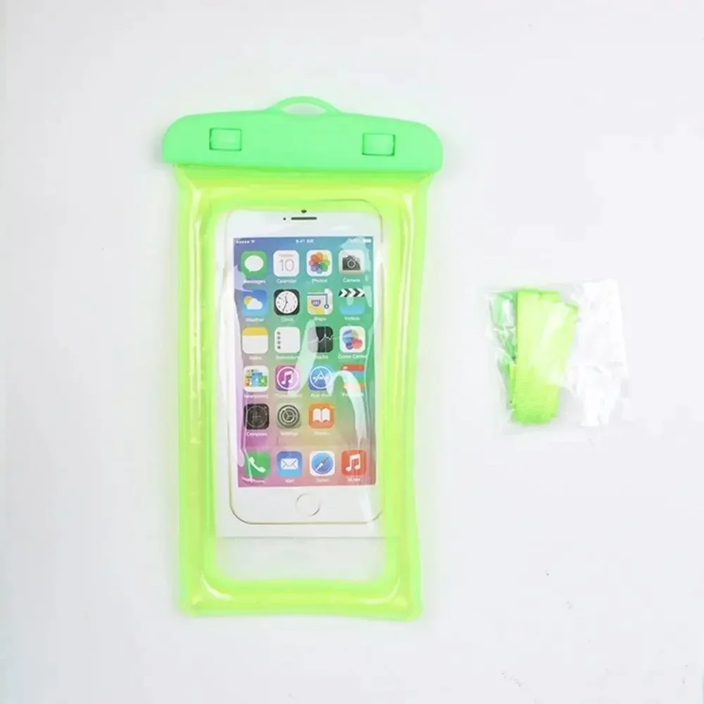 Mobile Phone Dry Bag Touch Screen Pouch, Transparent Floating Waterproof ~Green